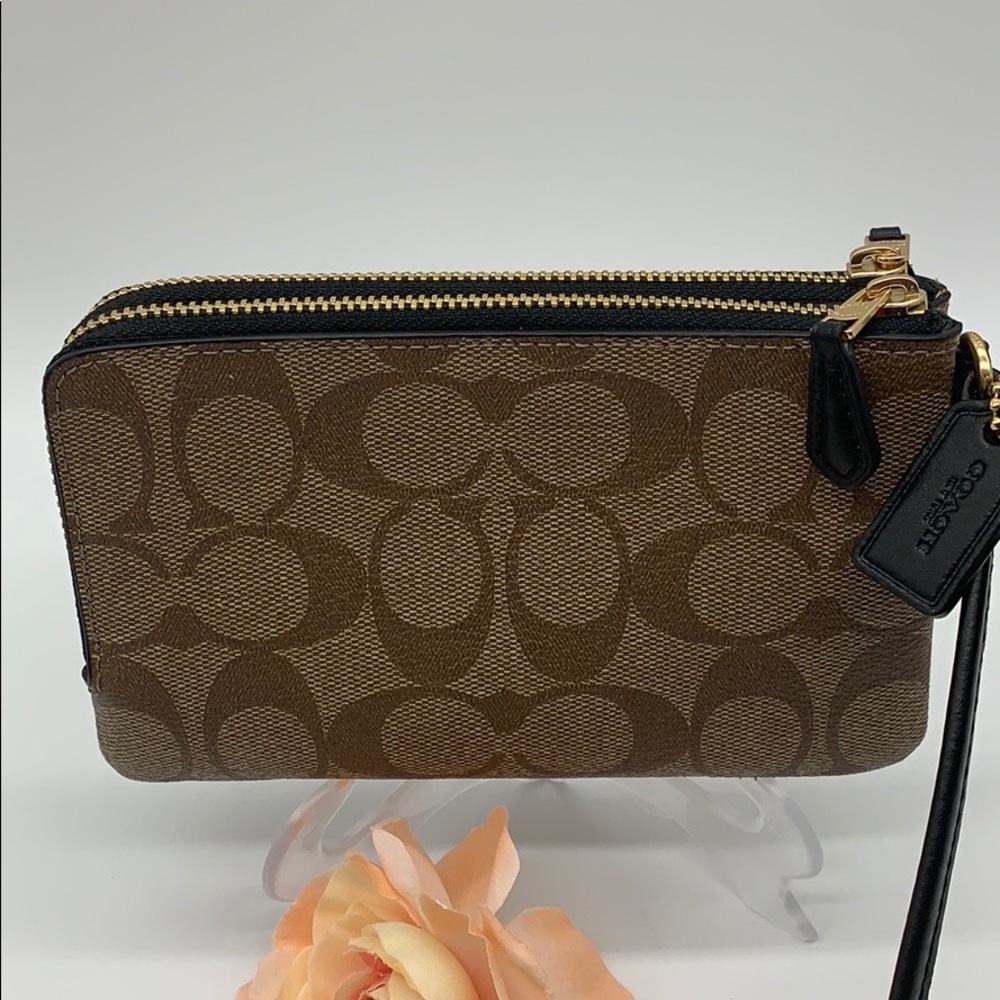 COACH Double Zip Wallet In Signature Canvas - Picture 5 of 8